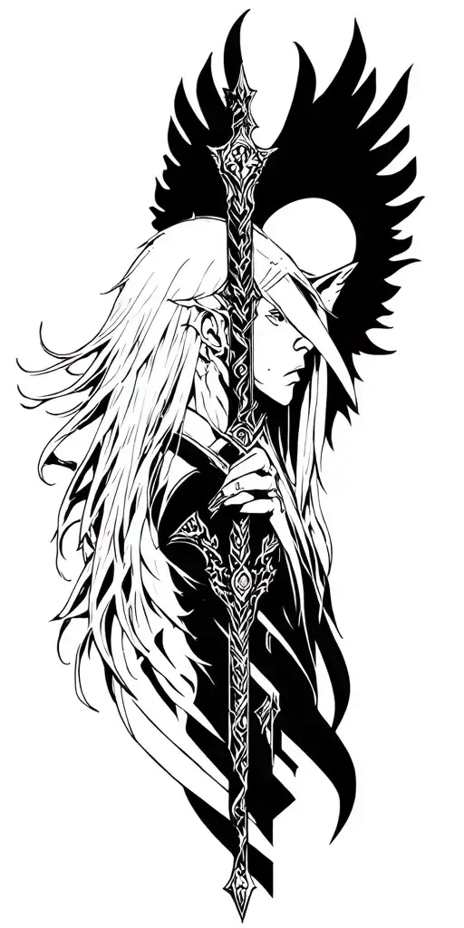 sephiroth final fantasy 7 tattoo design idea