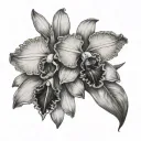 Cattleya Orchid tattoo design idea