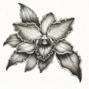 Cattleya Orchid tattoo design idea