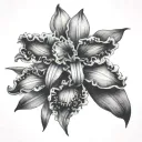 Cattleya Orchid tattoo design idea
