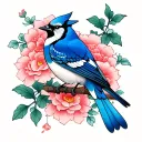 Irezumi Bluejay tattoo design idea