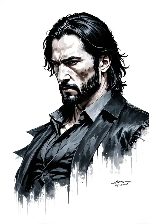 John wick style soul tattoo design idea