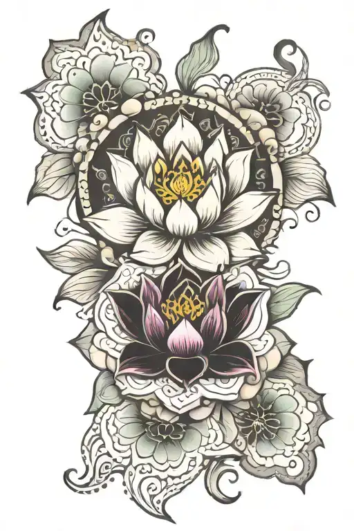 lotus chakra tattoo design idea
