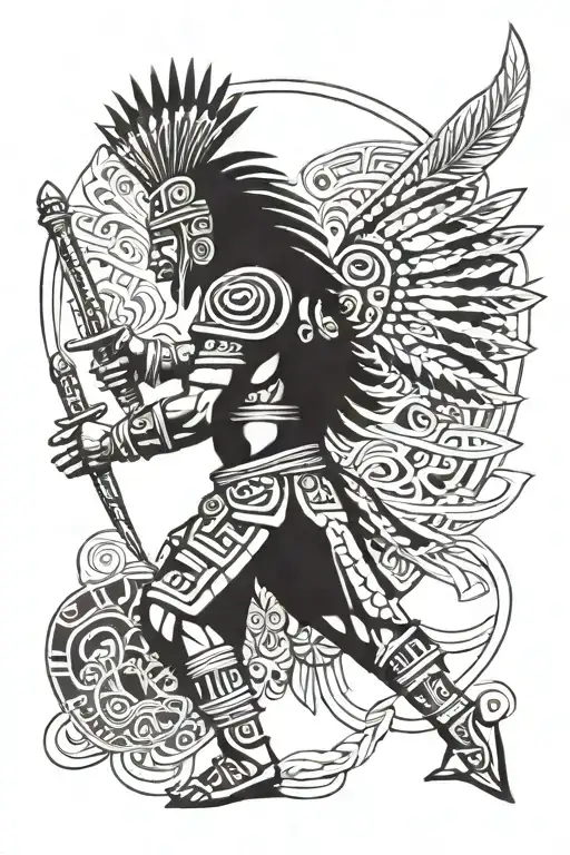 aztec warrior tattoo design idea