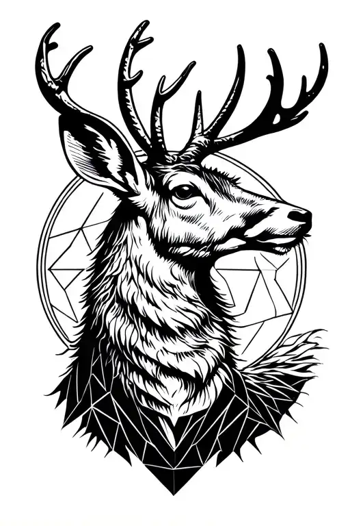  jackalope howling at the moon tattoo design idea