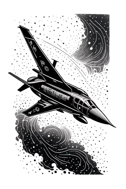 jet making dotted flight path  tattoo design idea