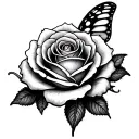 BUTTERFLY ROSE tattoo design idea