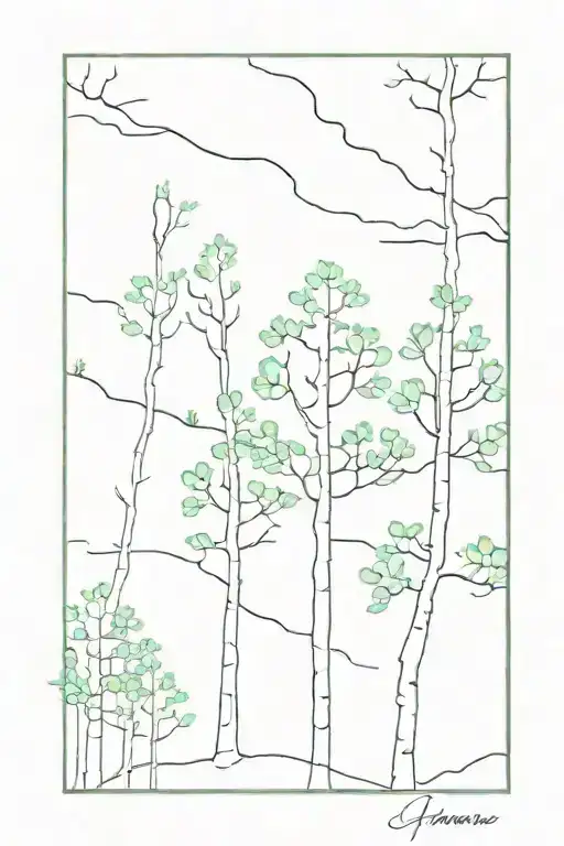 aspen trees tattoo design idea