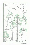 aspen trees tattoo design idea