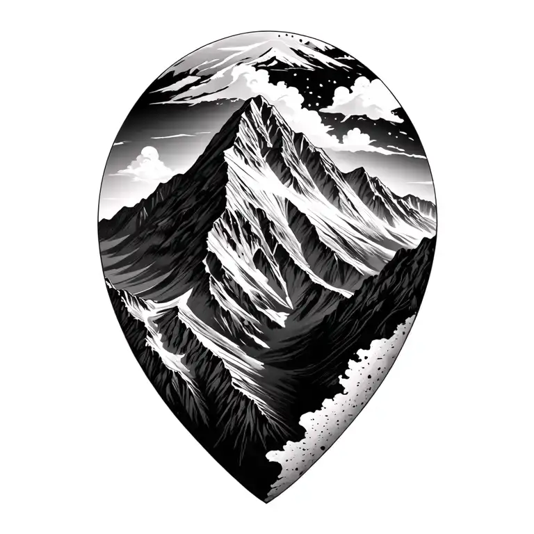 andes mountain range extension in south america fom north to south from sattelite view tattoo design idea
