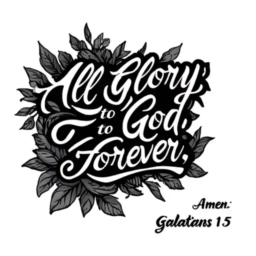 "All glory to God Forever. Amen" Galatians 1:5 tattoo design idea