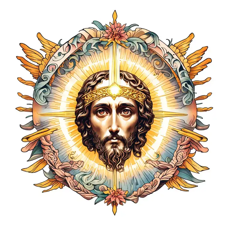 religious tattoo that has good and bad side but good is winning tattoo design idea