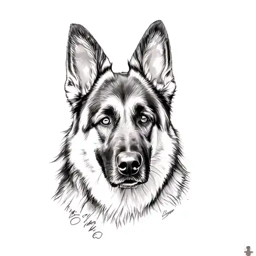a german shepherd dog tattoo design idea