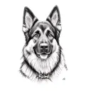 a german shepherd dog tattoo design idea