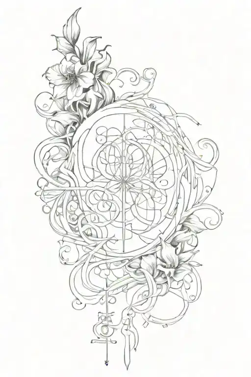 Visualize the text in the tattoo My god is a sin My enemy is nerves tattoo design idea