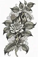 burning bush tattoo design idea