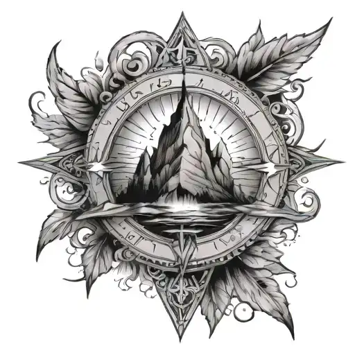 true north tattoo design idea