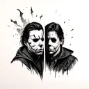 Jason and michael myers and ghost face  tattoo design idea