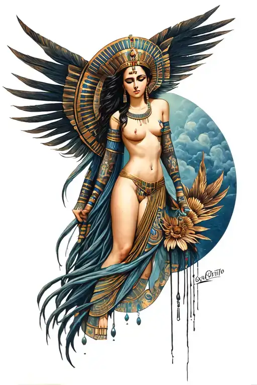 Amon Rê Egypte, Persephone underworld goddess tattoo design idea