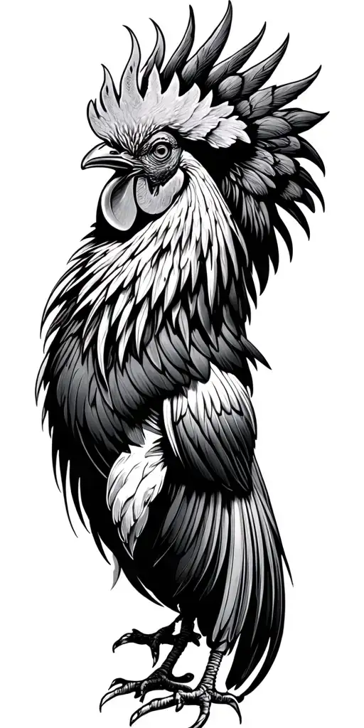 Gemini Rooster tattoo design idea