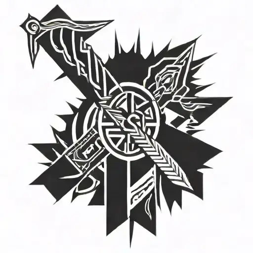 African sword tattoo design idea