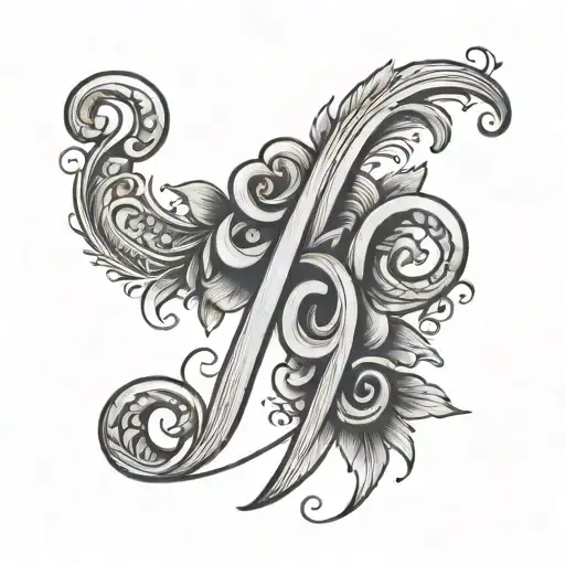Cursive J tattoo design idea