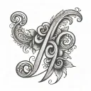 Cursive J tattoo design idea