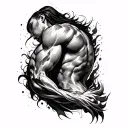 Vertical Tricep tattoo design idea
