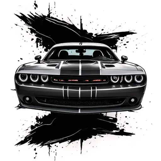 challenger hellcat srt tattoo design idea