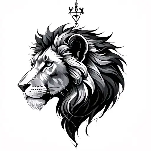 Leo Libra And Leo zodiac sign incorporated one line tattoo design idea