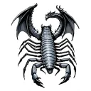 scorpion with dragon wings spread tattoo design idea