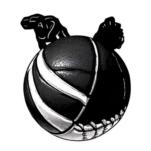 A basketball and baseball merging together to represent your passion for both sports, with a subtle nod to the Los Angeles Dodgers tattoo design idea