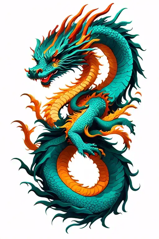 twin dragon, tattoos style tattoo design idea