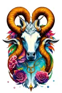 Sagittarius and aries sign tattoo design idea