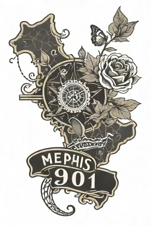 memphis 901 area code tattoo design idea