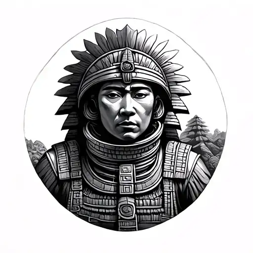 Mayan Astronaut tattoo design idea