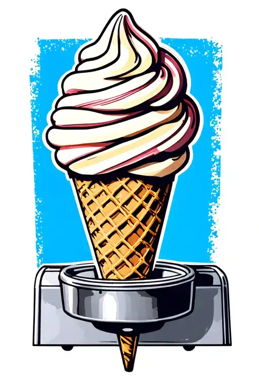 I want a traditional ice cream cone, like the ones from soft-serve ice cream machines. You just tilt the ice cream  130 tattoo design idea