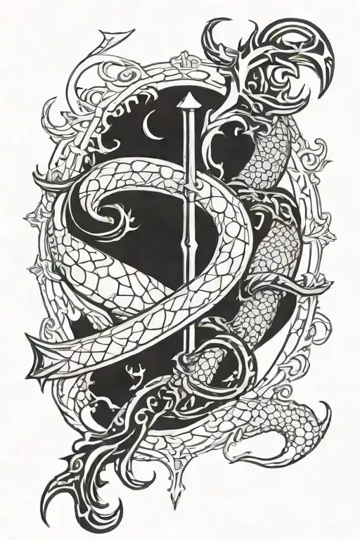 leviathan cross tattoo design idea