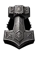 mjolnir hammer tattoo design idea