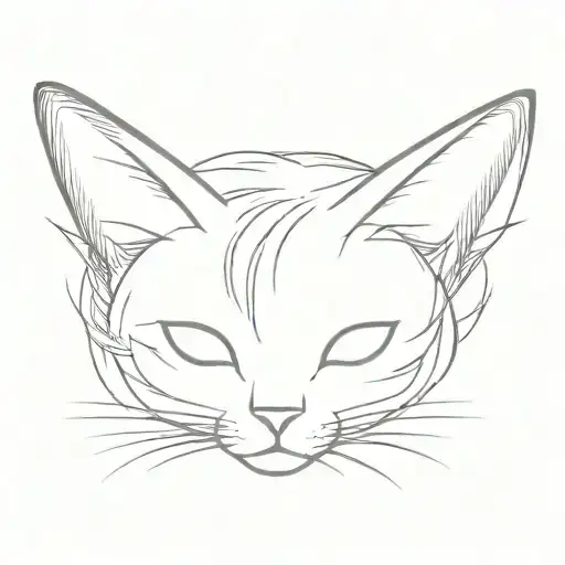 only cat ears outline tattoo tattoo design idea