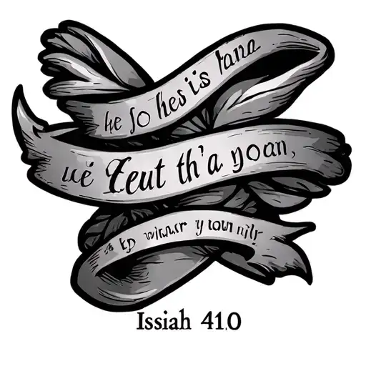 Isaiah 41:10 written tattoo design idea