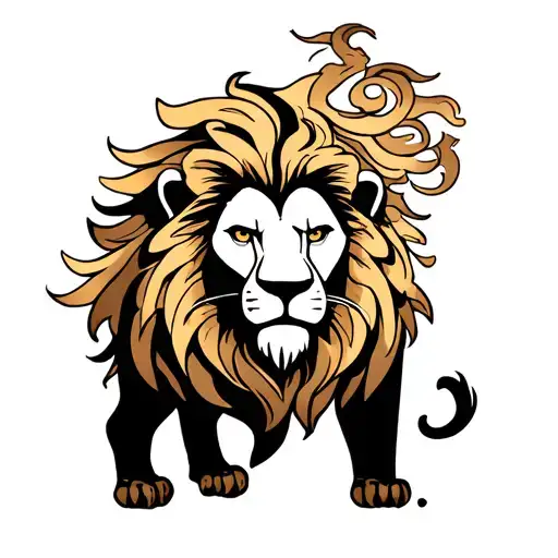 lion tattoo full body shape tattoo design idea