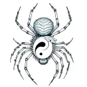 chrollo's spider tattoo with kurapikas chains wrapped around it with the avatar elements with a yin yang koi fishes tattoo design idea