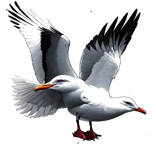 2 gulls tattoo design idea