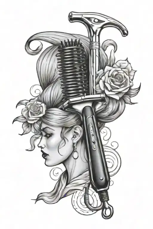 hair stylist tools  tattoo design idea