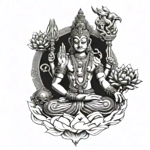 brahma vishnu shiva tattoo design idea