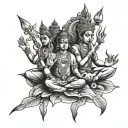 brahma vishnu shiva tattoo design idea