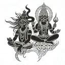 brahma vishnu shiva tattoo design idea