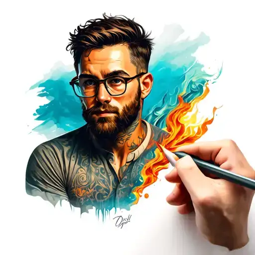 men building growth mindset tattoo design idea