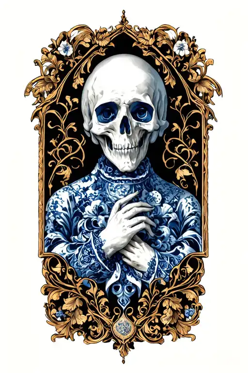 delftware pattern tattoo design idea